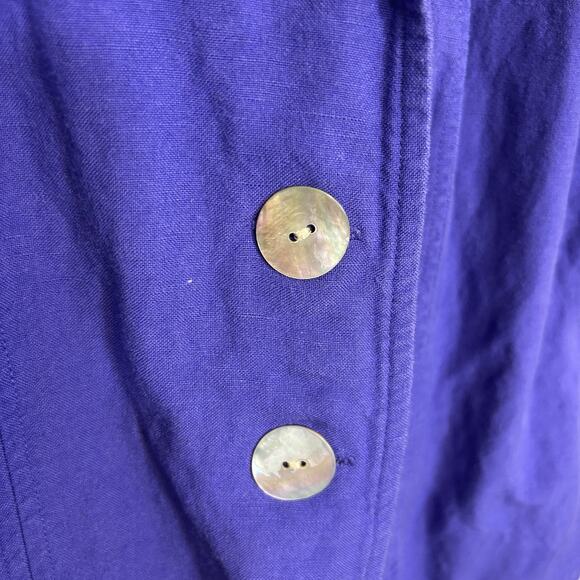 Vtg 90s Coldwater Creek Periwinkle Purple Short Sleeve Button Top | True Winter - Picture 6 of 6